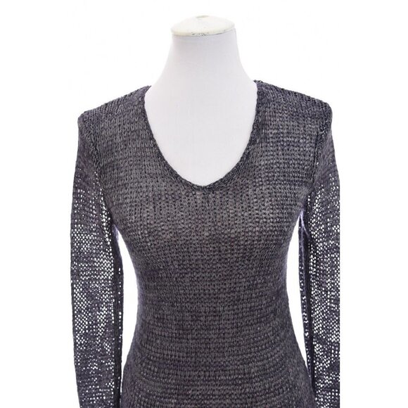 Ann Taylor Loft Womens Open Knit Sweater V Neck Lightweight Navy Blue Sz XS - Picture 3 of 10